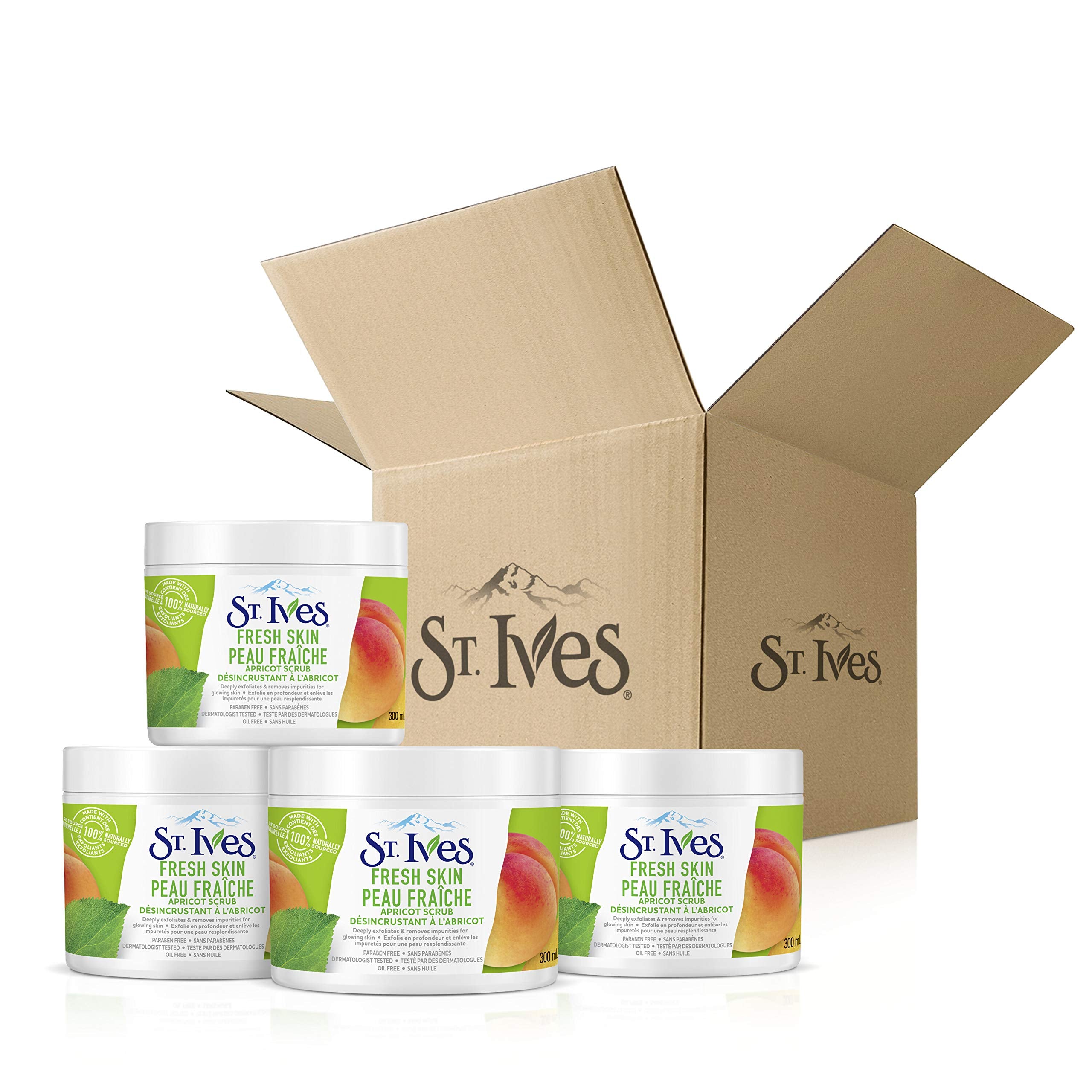 St. Ives before and after texture comparison showing smoother skin