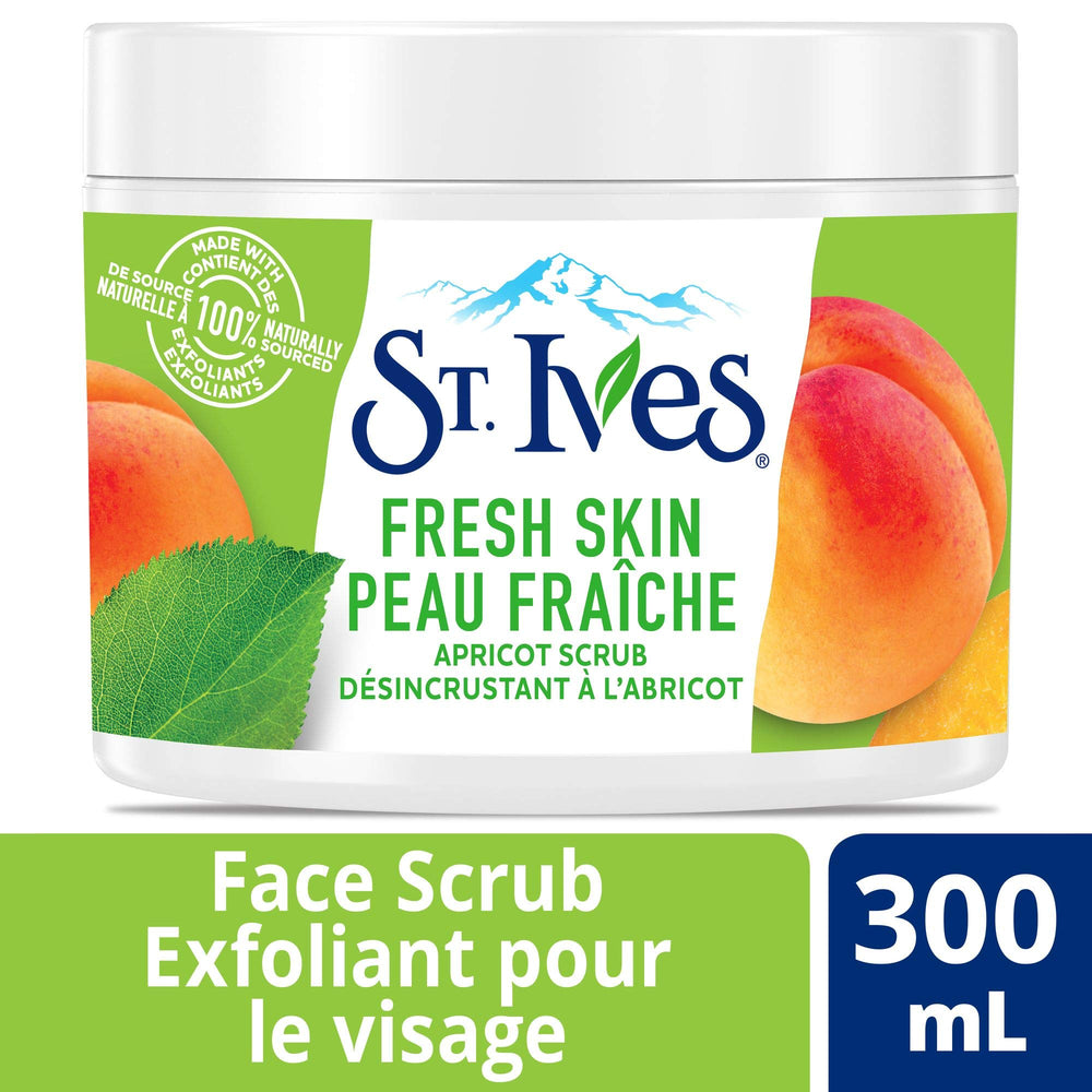 St. Ives apricot scrub texture in jar highlighting exfoliant action