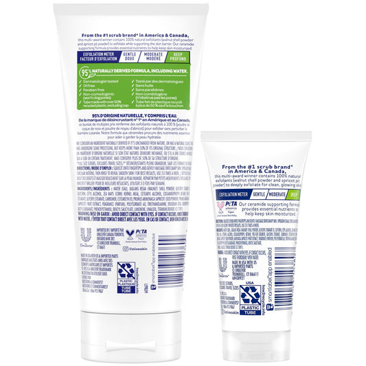St. Ives travel tube beside full-size for easy portability