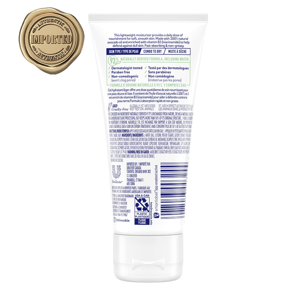 St. Ives close-up of creamy texture showing quick absorption benefit
