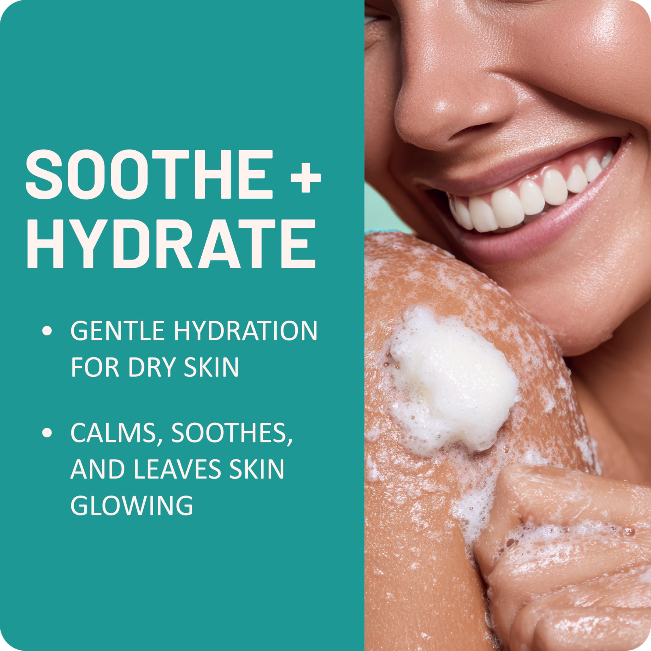 St. Ives body wash foaming on skin demonstrating gentle lather