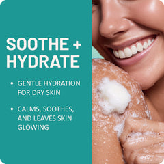 St. Ives body wash foaming on skin demonstrating gentle lather