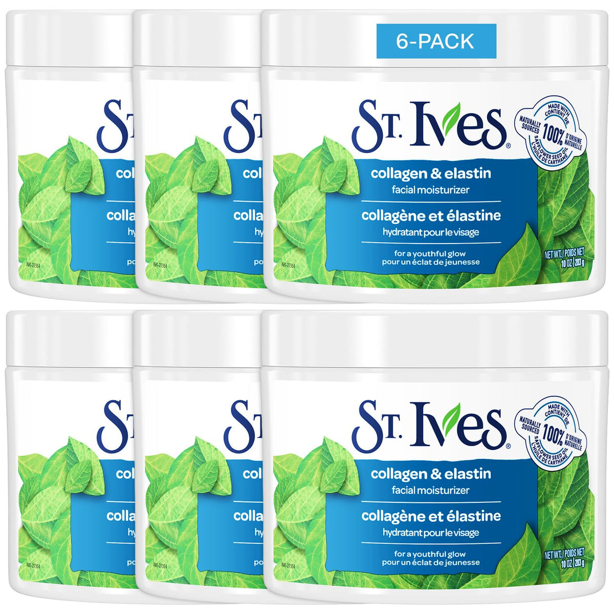 St. Ives front packaging 10 oz tub showing product benefits