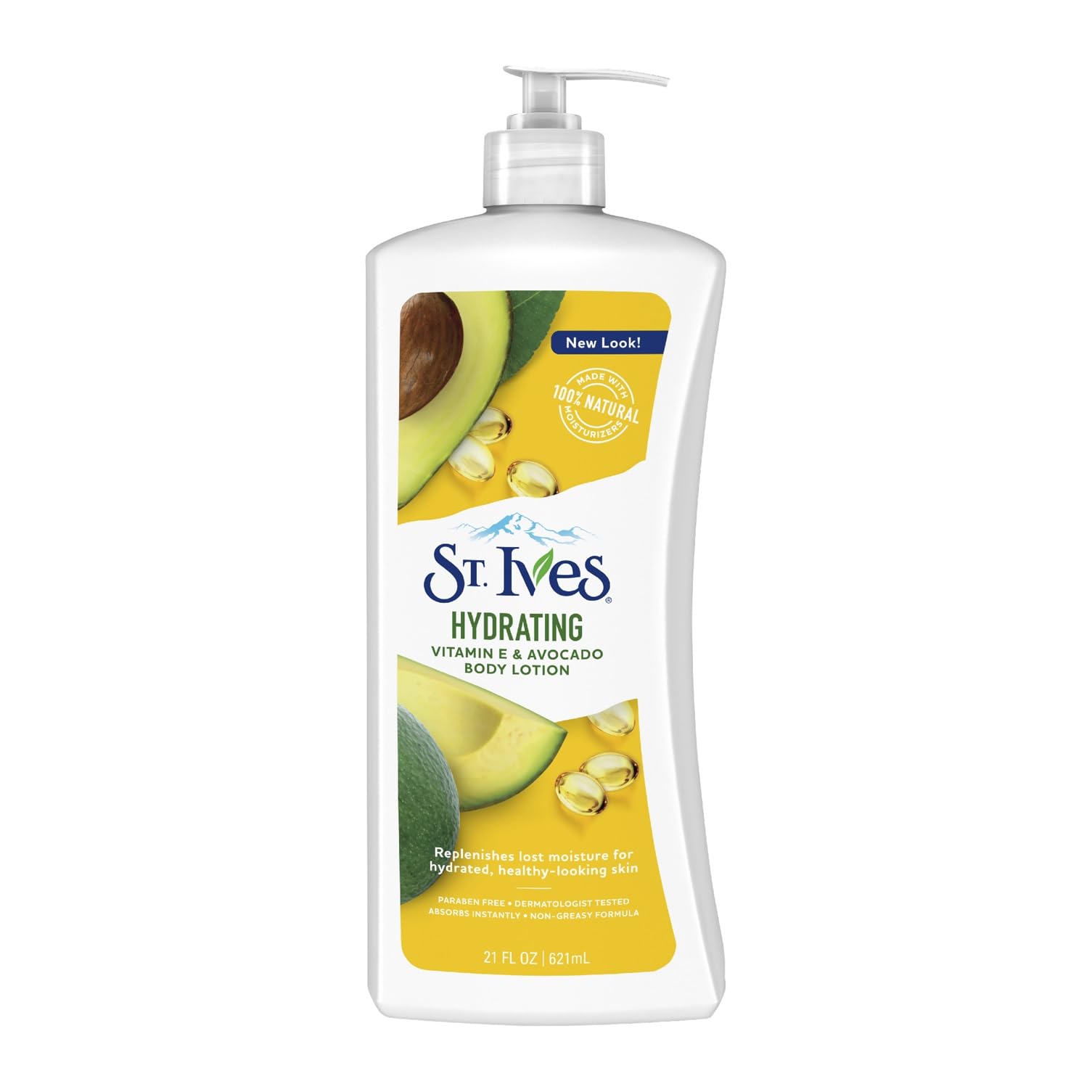 St. Ives front packaging 21 oz showing clean label and natural ingredients benefit