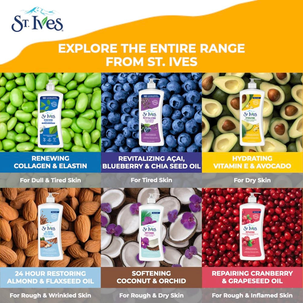 St. Ives lifestyle bathroom shelf display conveying daily routine and convenience benefit