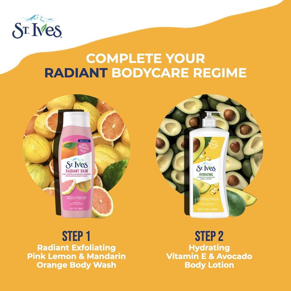 St. Ives on bathroom shelf lifestyle scene showing daily routine benefit