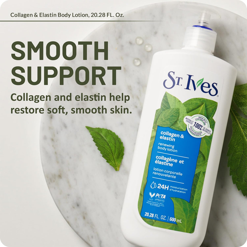 St. Ives lotion texture in palm revealing fast absorption benefit