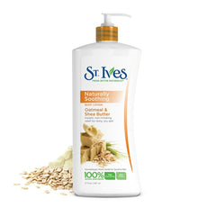 St. Ives creamy lotion texture swirl highlighting rich, fast-absorbing finish
