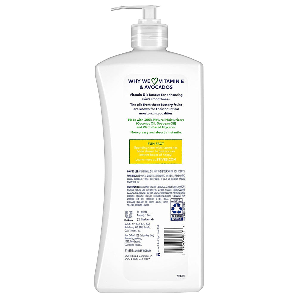 St. Ives lotion texture closeup demonstrating smooth, fast-absorbing formula