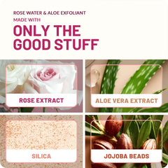 St. Ives rose and aloe product label view noting soothing ingredients