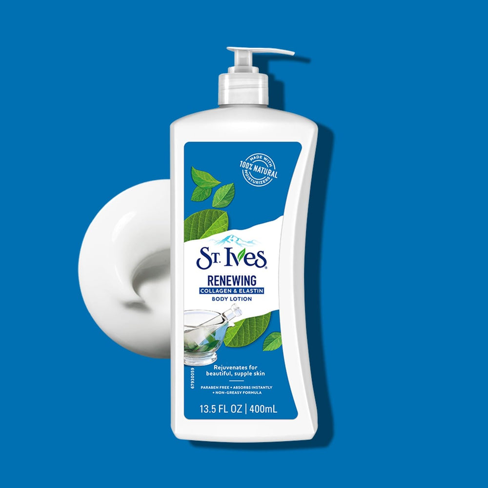 St. Ives texture close-up showing creamy lotion and smooth finish