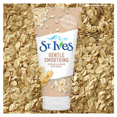 St. Ives closeup texture of oat scrub showing creamy exfoliant benefits