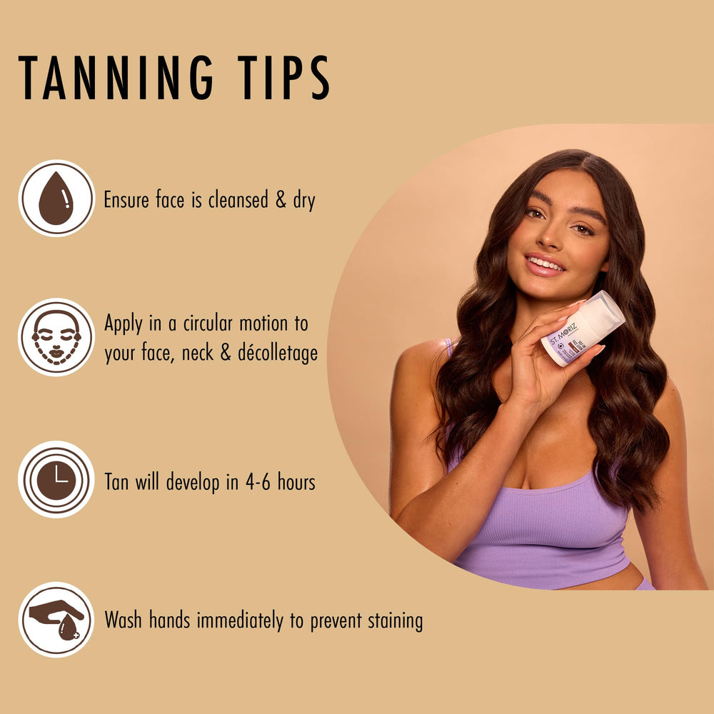 ST. MORIZ 50ml size scale beside a hand to show travel-friendly convenience