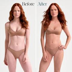 St.Tropez mousse applied with mitt for streak-free, even coverage