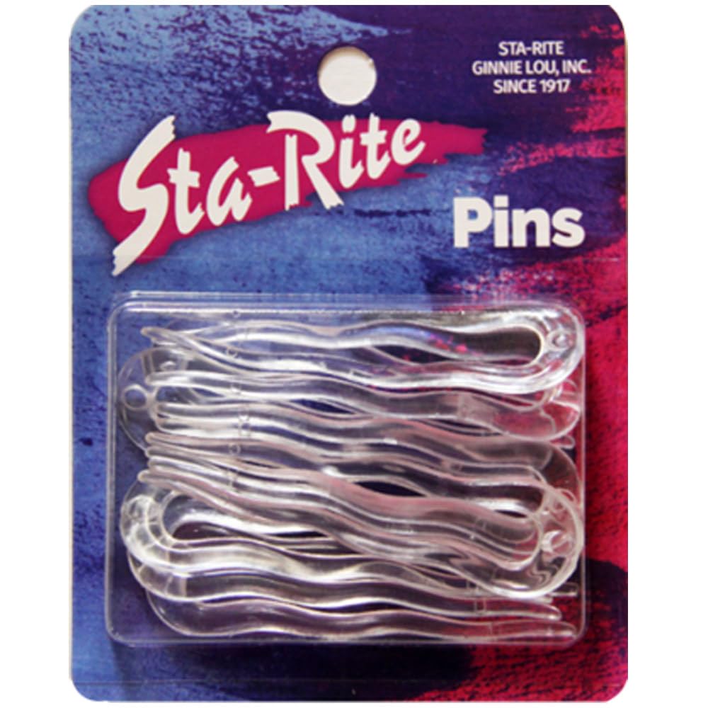 Sta-Rite front packaging showing ten clear wavy hair pins and brand