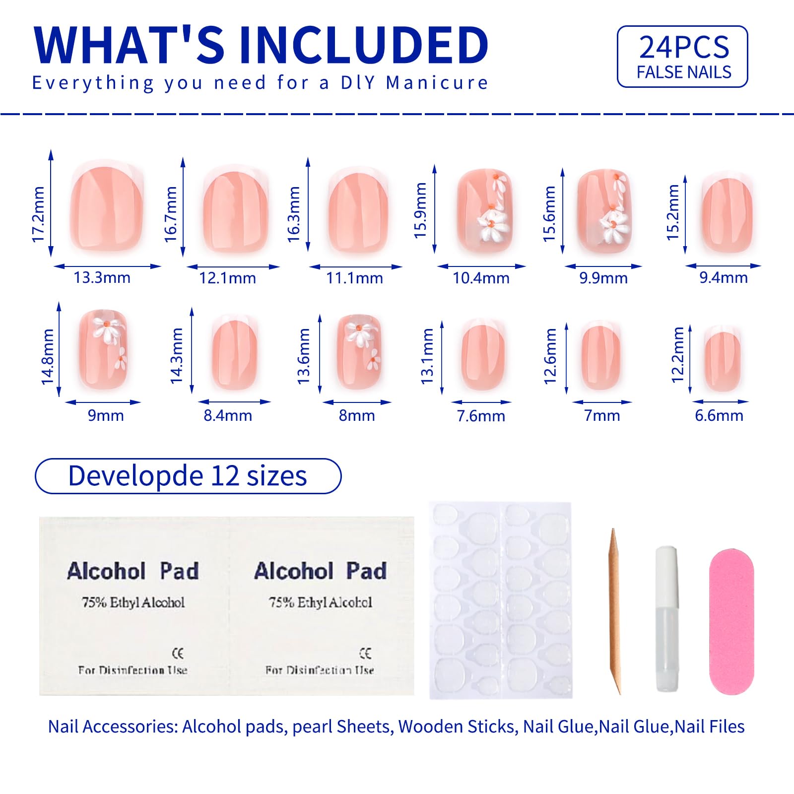 Hand holding Stbisen nails for scale demonstrating short length suitable for everyday wear