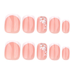 Side view of Stbisen short square press-on nails showing natural length and comfortable profile