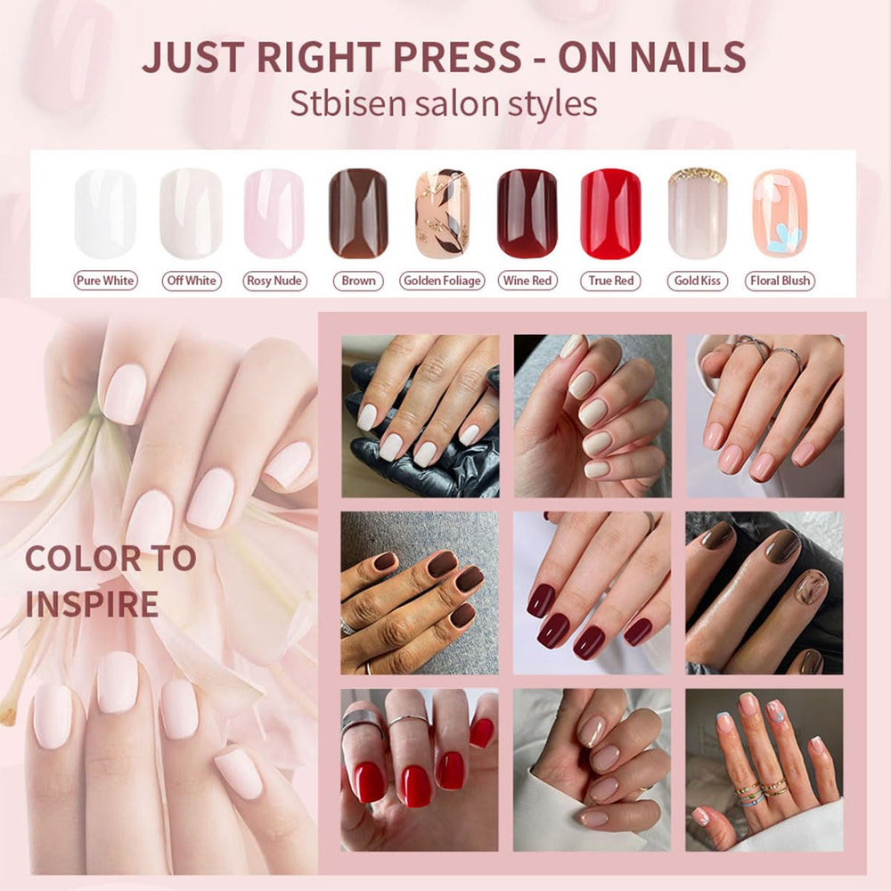 Stbisen worn nails while typing on laptop, practical for daily tasks