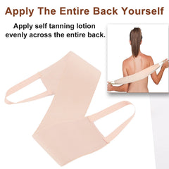 STEUGO applicator in use on back providing streak-free lotion application