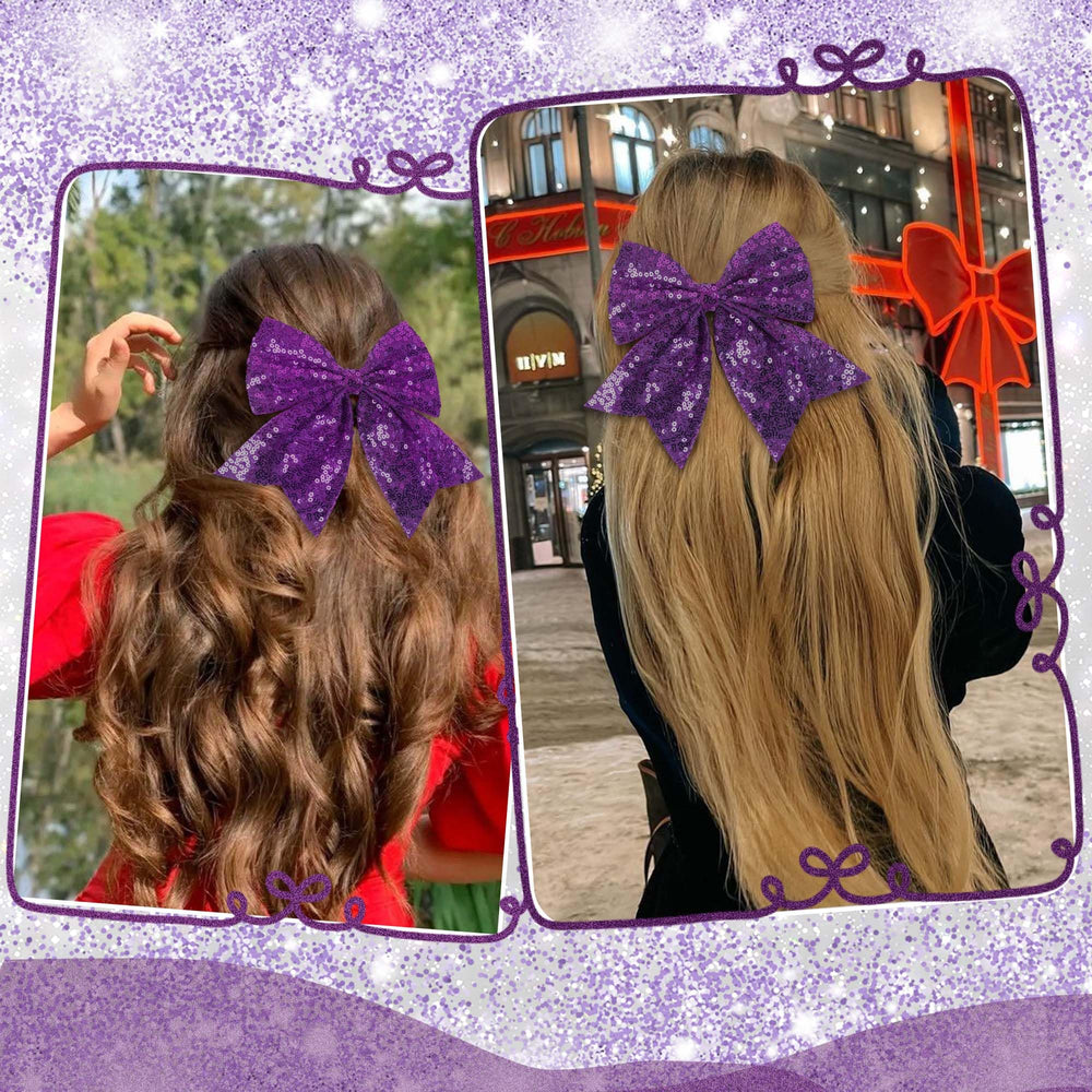 STGDAK bow clipped on ponytail in lifestyle shot adding instant playful glamour