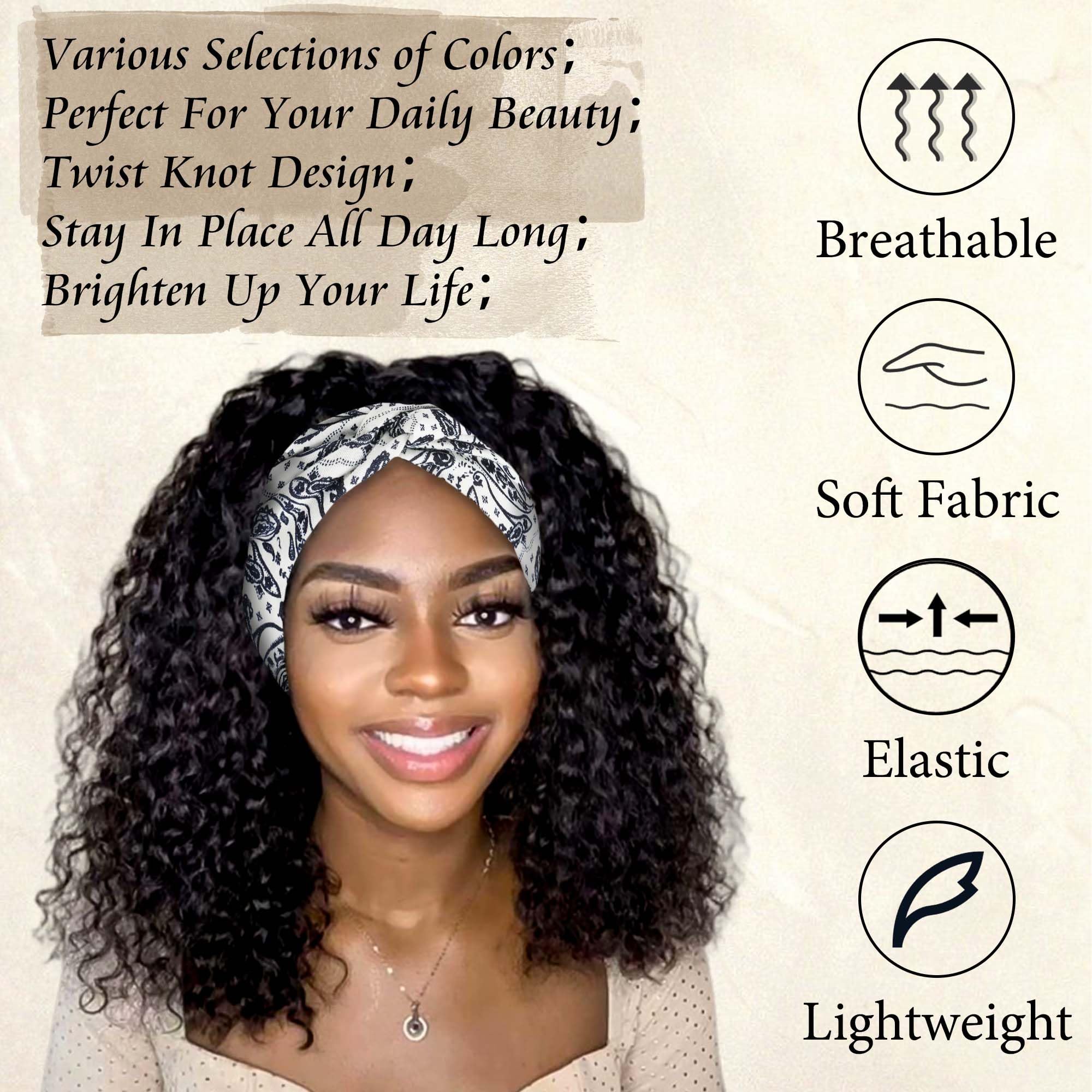 STGDAK crisscross knot detail demonstrating secure hold and forehead coverage