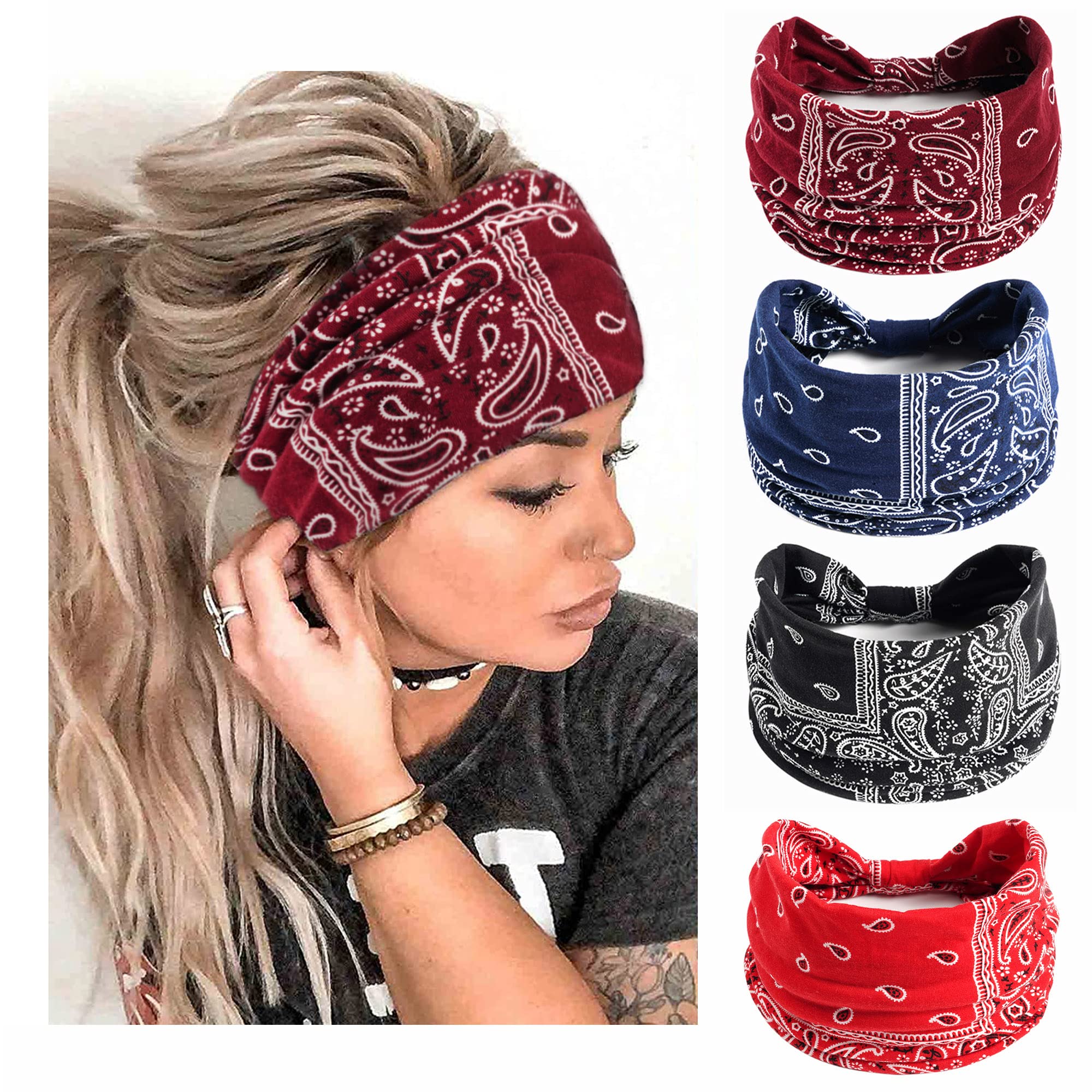 STGDAK headband front view showing pattern and fit benefit: stylish everyday hold