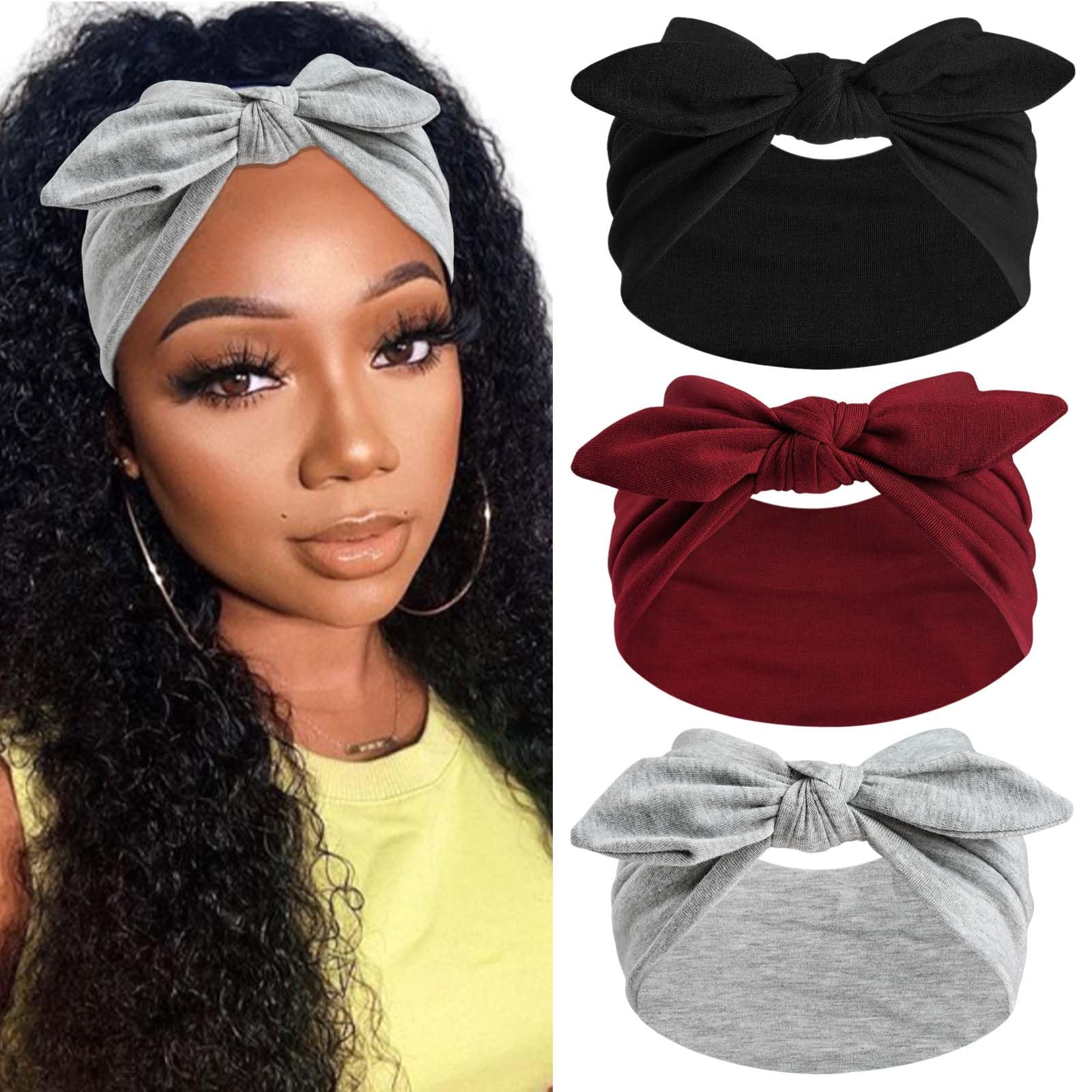 STGDAK front view of three bow headbands shows clear styling and easy wear