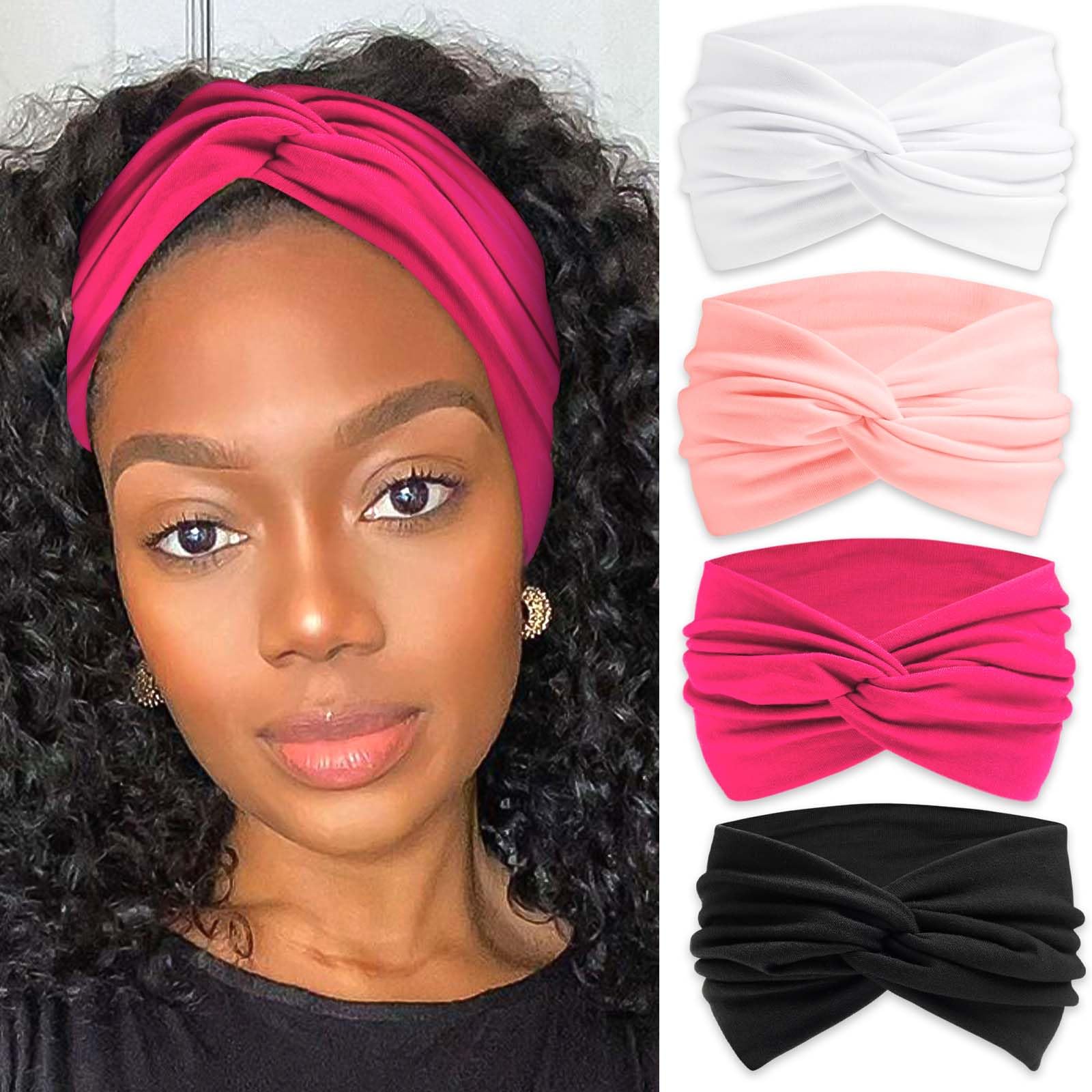 STGDAK front view of four headbands showing colors and neat packaging, stylish gift benefit