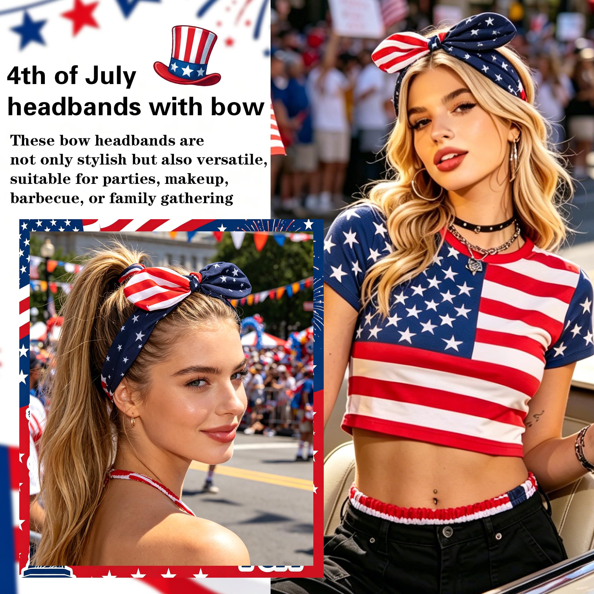 STGDAK headband worn at parade, boosts visible patriotic flair in crowds