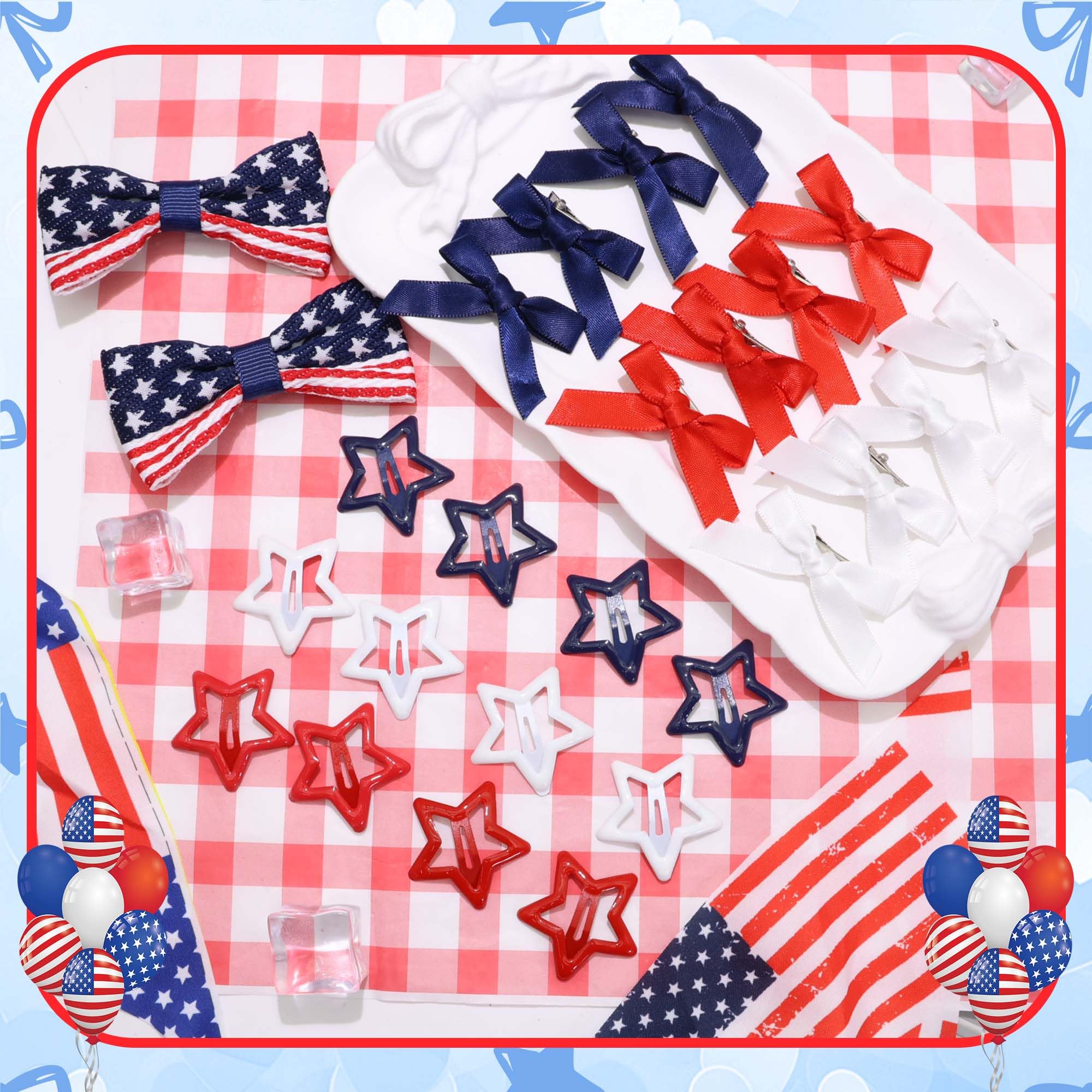 STGDAK clips styled with patriotic outfit showing coordinated festive look