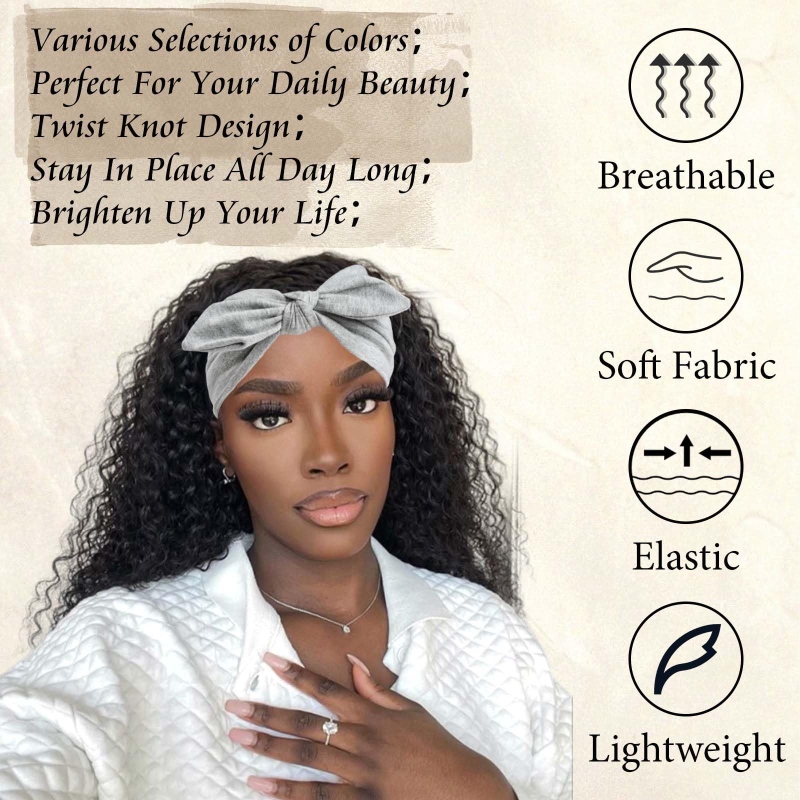 STGDAK headband stretched on model demonstrates non-slip secure hold