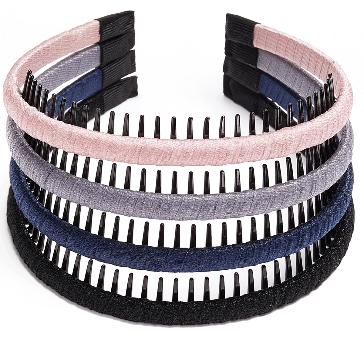 STHUAHE front view of four multicolor hairbands showing set variety and convenience