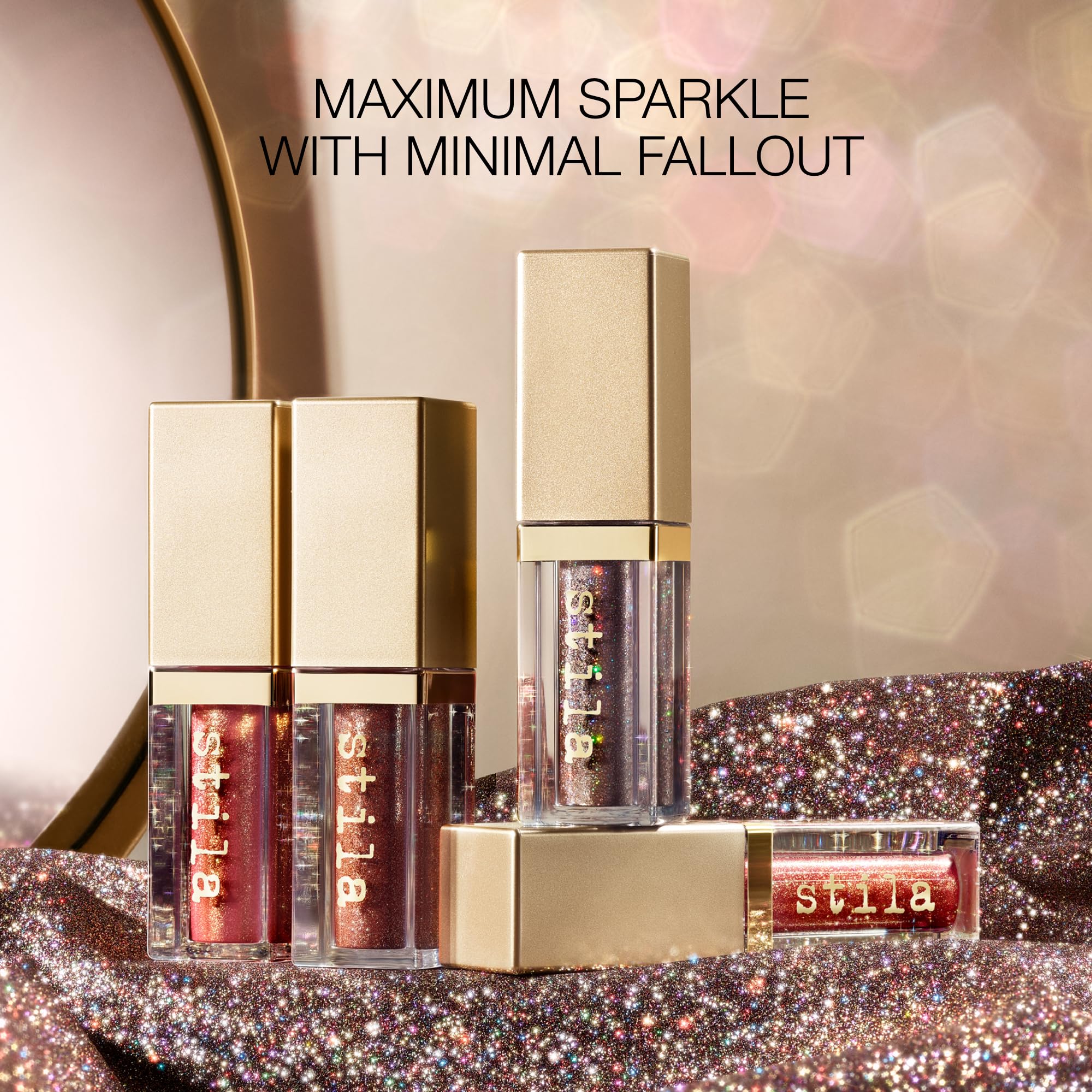 stila lifestyle evening look with shimmering eyeshadow creating glamorous, camera-ready effect