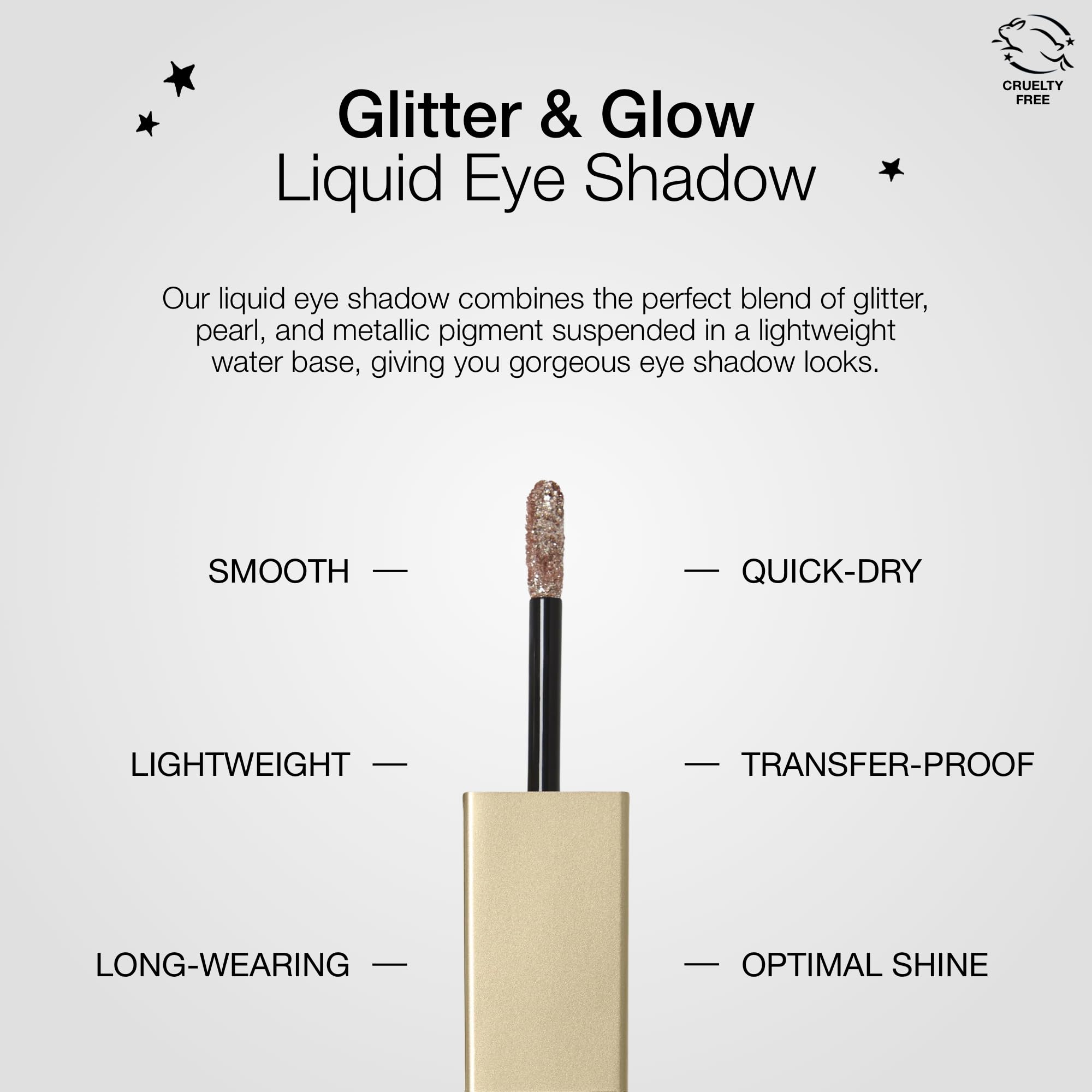 stila on eyelid demo showing Kitten Karma glitter finish and long-lasting sparkle