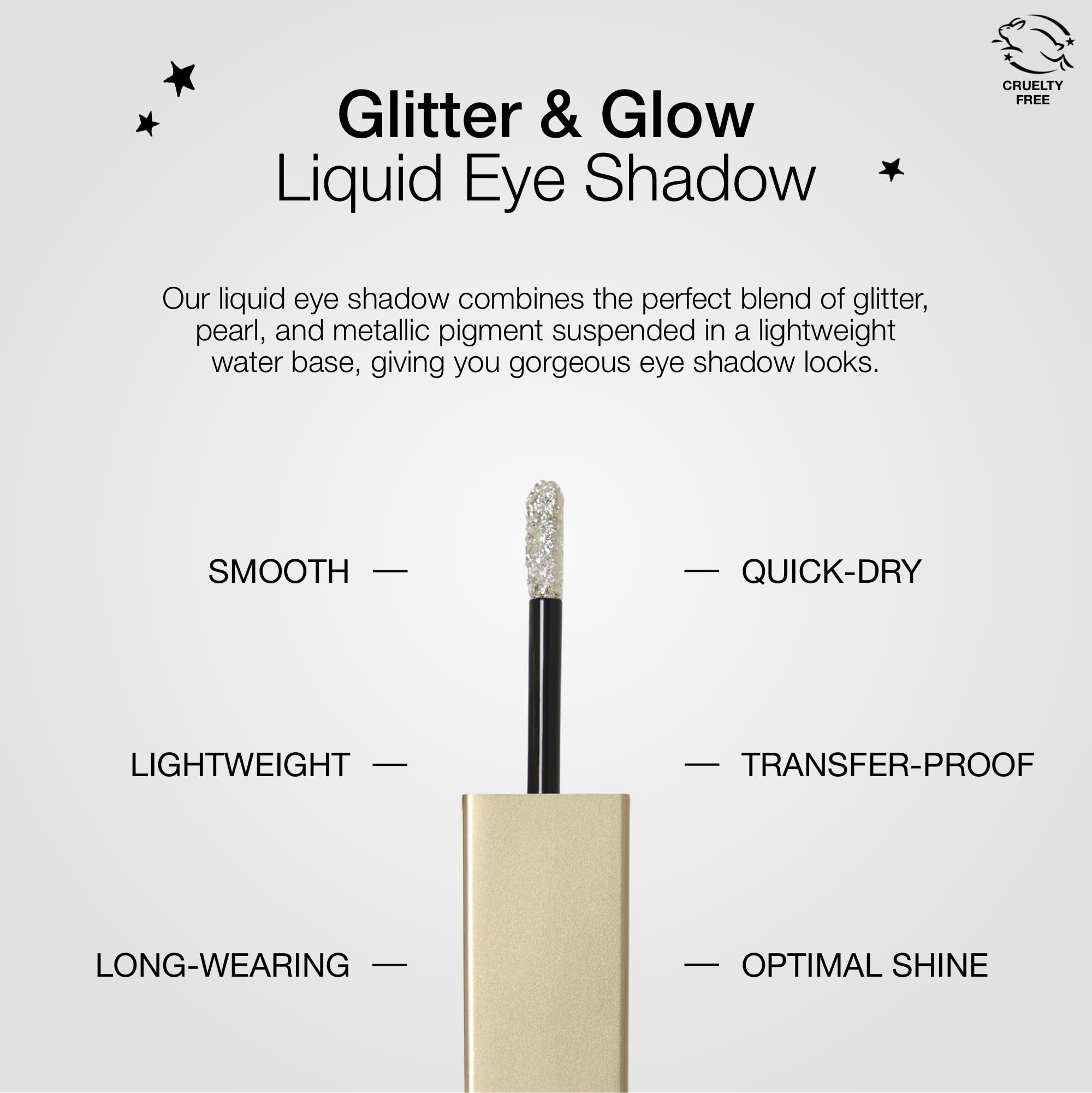 stila on model eye look with glitter lid, creates striking dimension