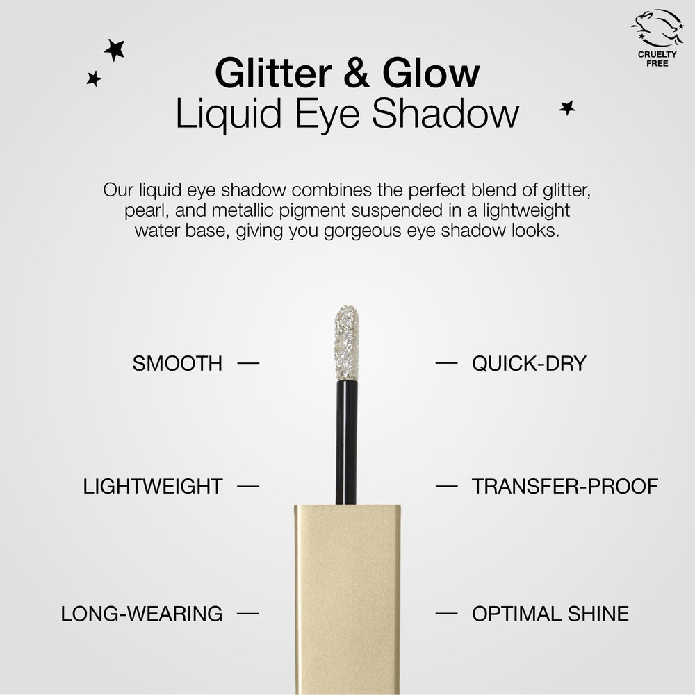 stila on model eye look with glitter lid, creates striking dimension