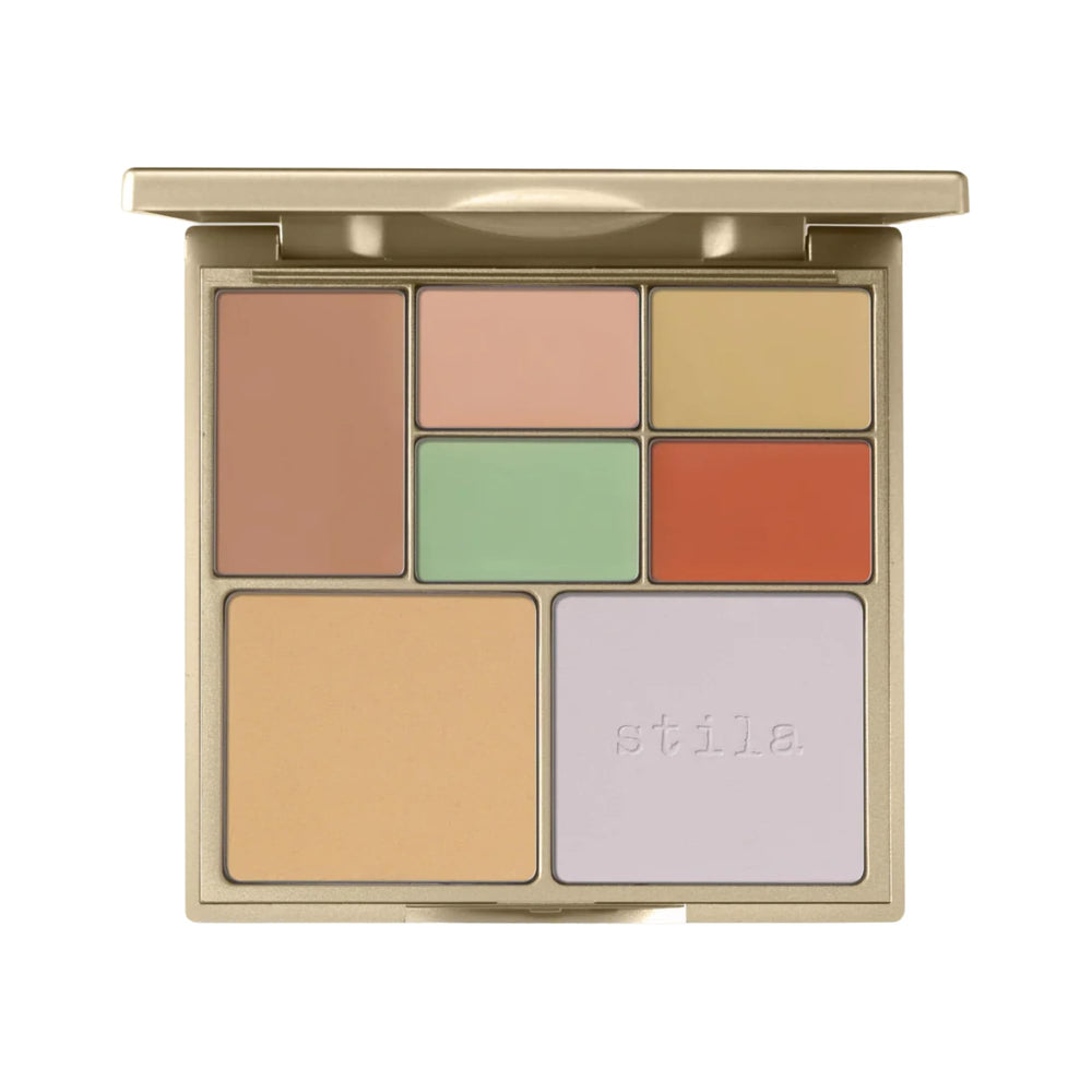 stila palette front packaging showing all cream and powder shades for precise correction