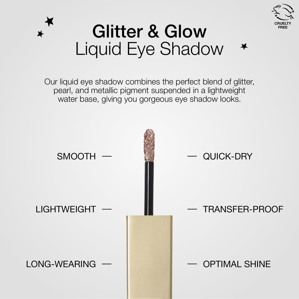 stila swatch on eyelid demonstrating Rose Gold Retro payoff and buildable sparkle