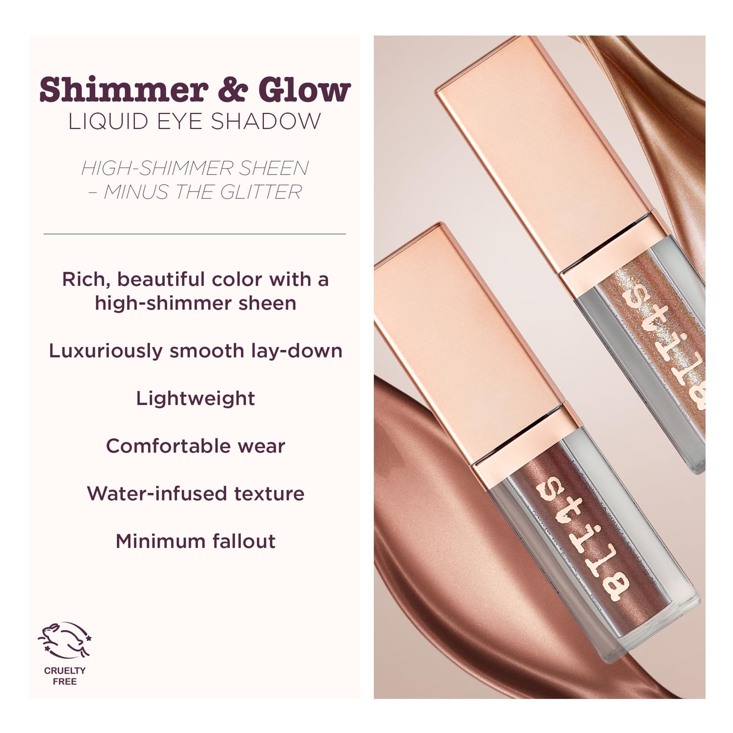 stila liquid eye shadow applied on eyelid lifestyle photo for wearable finish