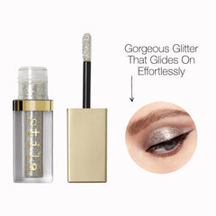 stila texture glitter swatch on skin, shows high shine and smooth finish