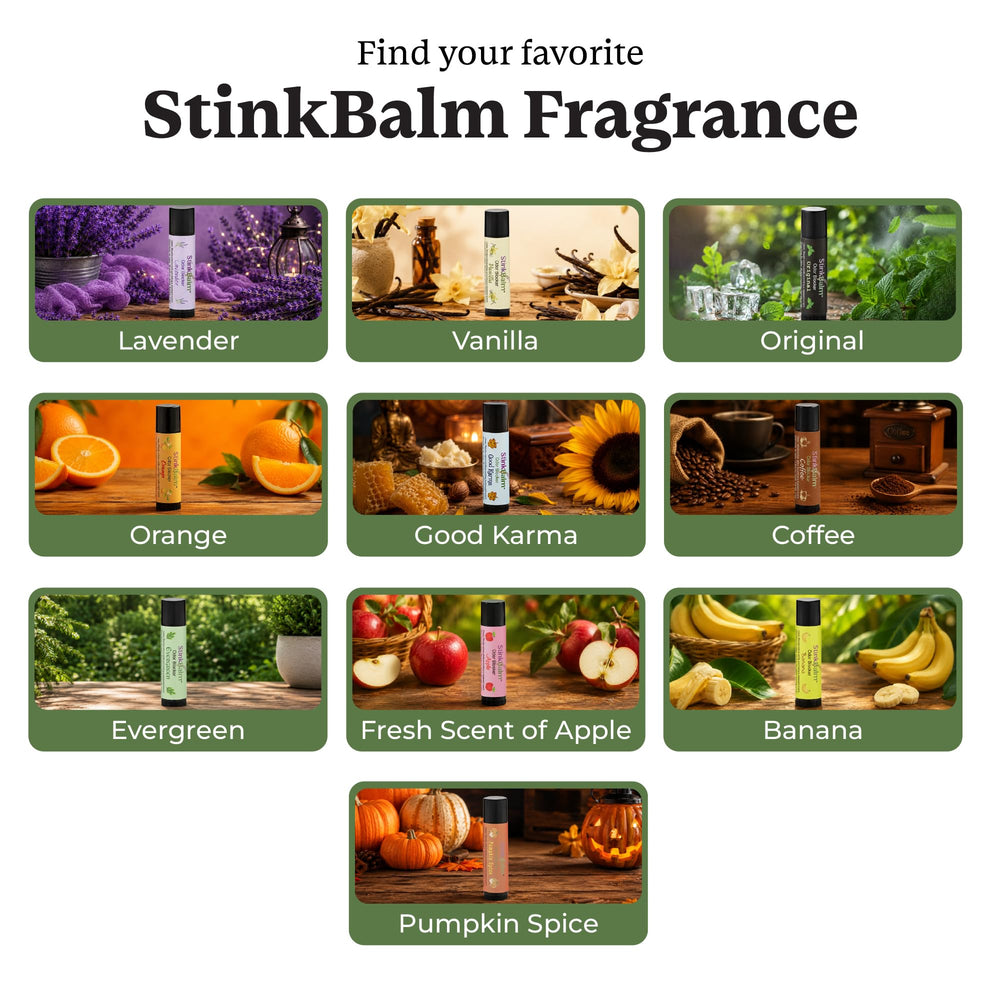 Commuter using StinkBalm on train illustrating odor masking during travel