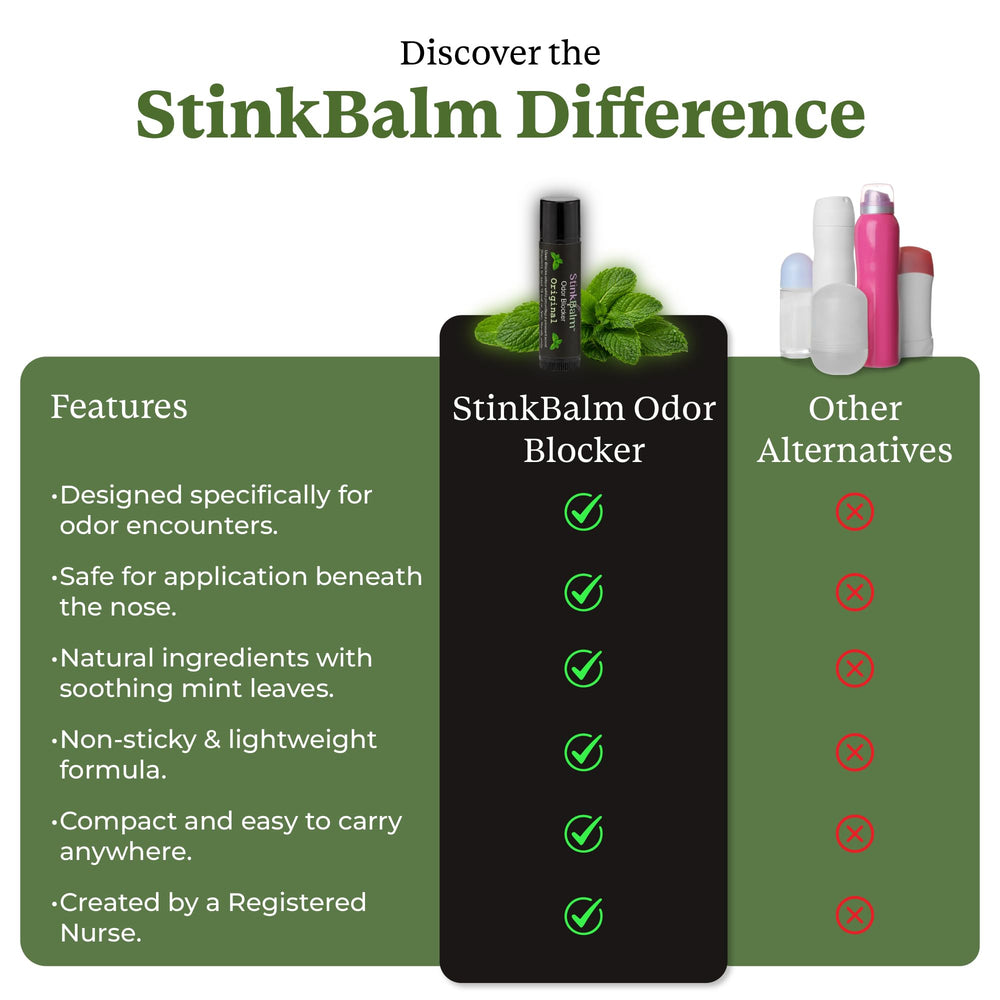 StinkBalm tucked in medical scrubs pocket showing workday practicality