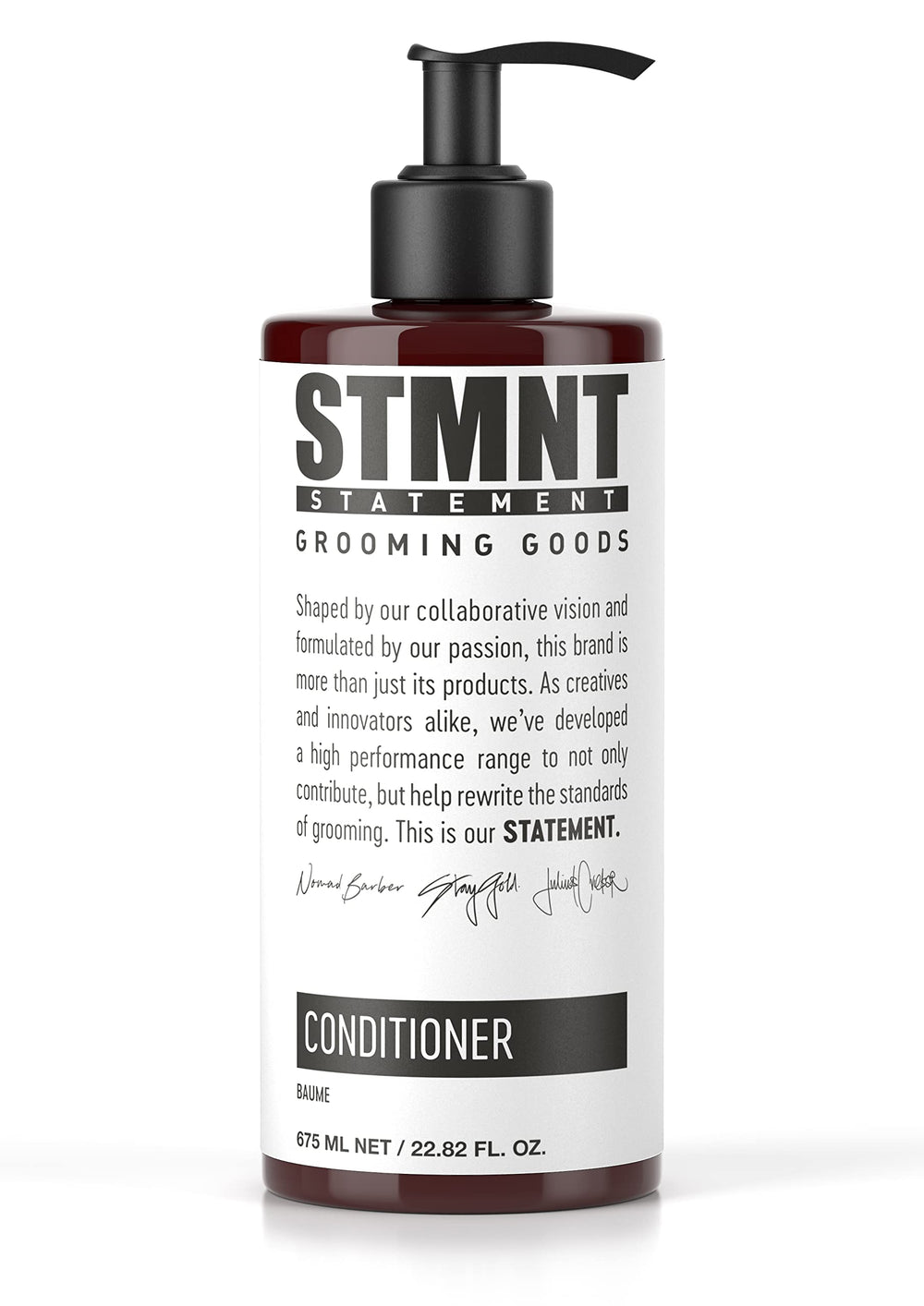STMNT conditioner front packaging showing 22.8 oz bottle and fragrance benefit