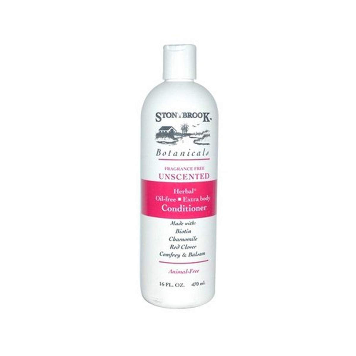 Stonybrook front bottle showing label and unscented benefit for sensitive scalps