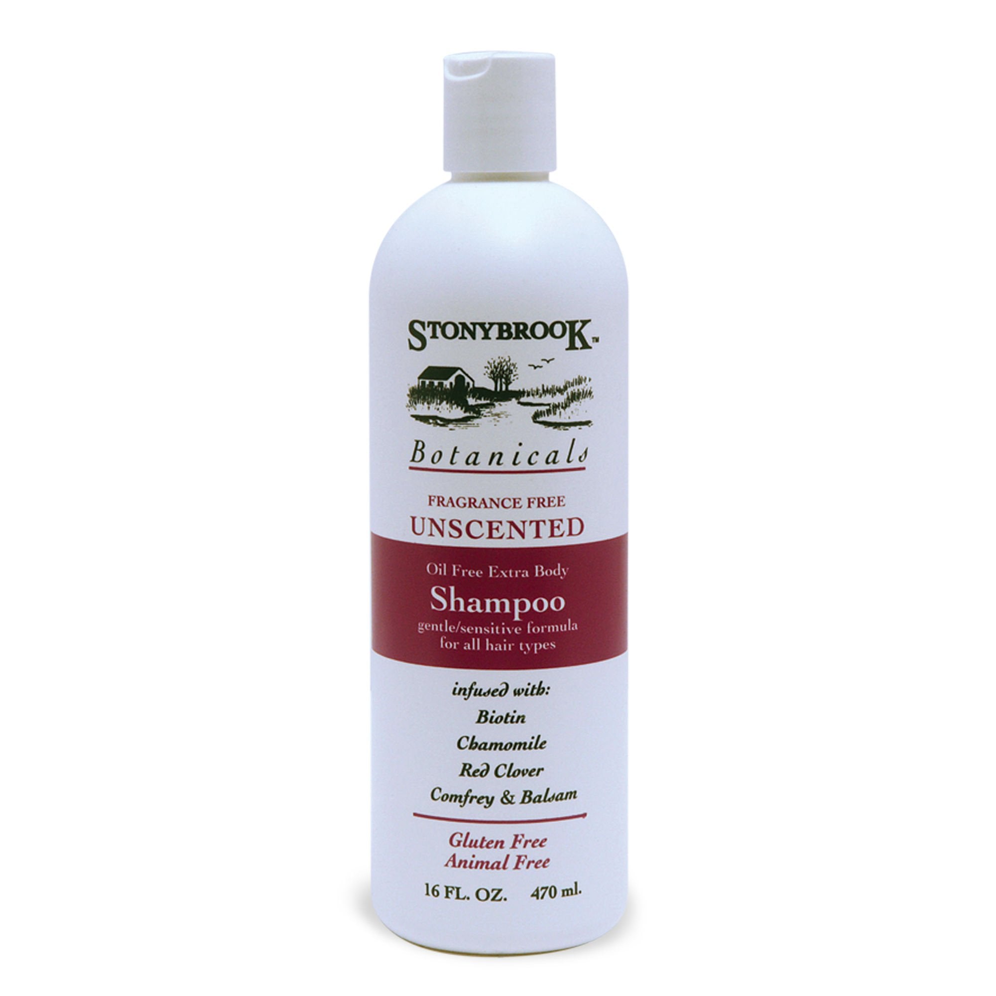 Stonybrook front packaging showing label and 16 fl oz size benefit gentle use
