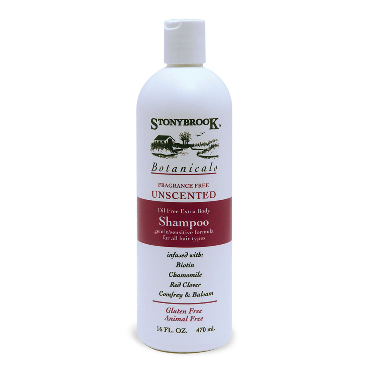 Stonybrook front packaging showing label and 16 fl oz size benefit gentle use