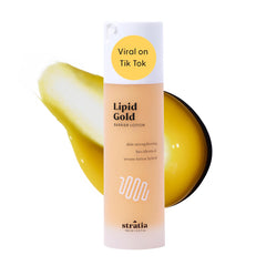 Stratia Lipid Gold front jar showing branding and clean design, boosts barrier