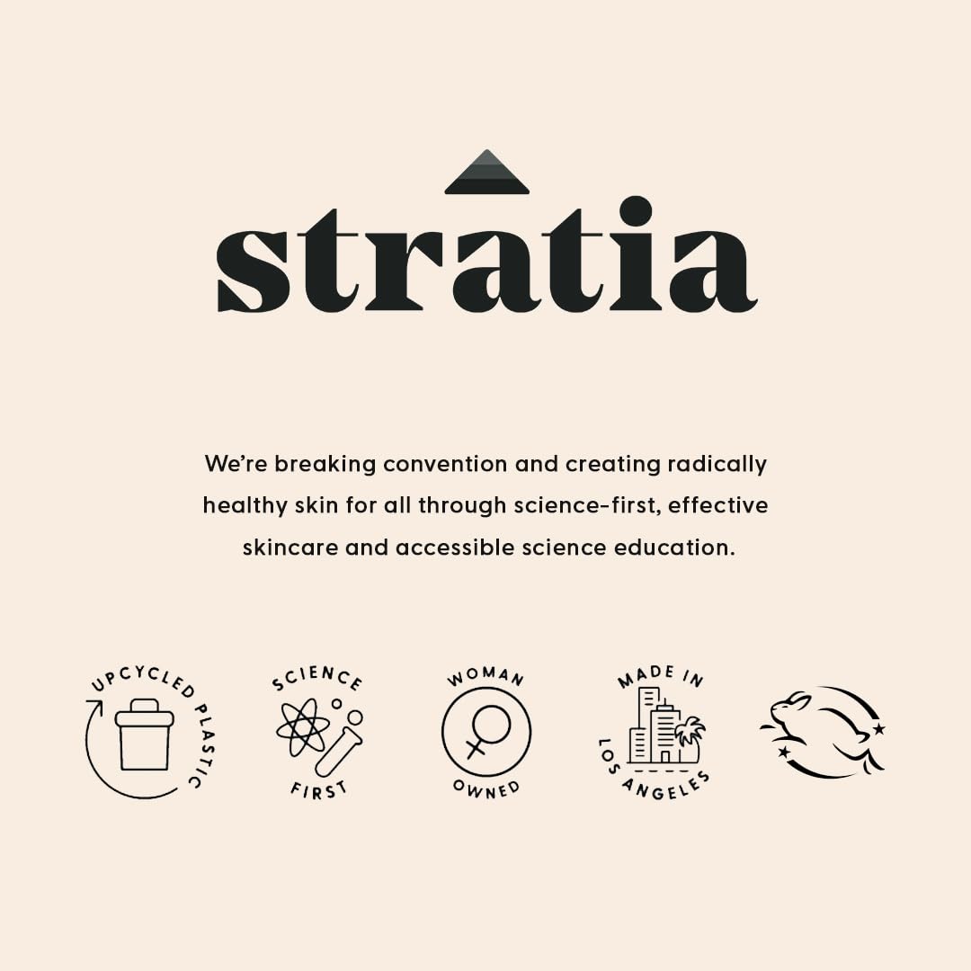 Stratia Lipid Gold on bathroom vanity in lifestyle scene suggesting daily routine