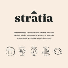 Stratia Lipid Gold on bathroom vanity in lifestyle scene suggesting daily routine