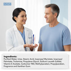 STRATUS PHARMACEUTICALS 3 oz tube next to common objects to show compact travel-friendly size